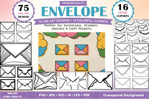 75 Line Art Designs 16 Color Cliparts Review