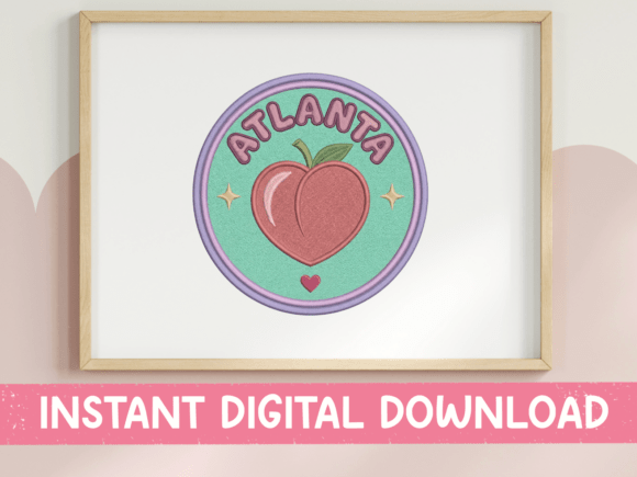 Atlanta Peach Retro Badge Print Review