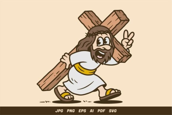 Cute Cartoon Jesus Carrying Cross Review