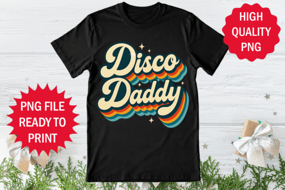 Disco Daddy 70s Retro T-shirt Design Png