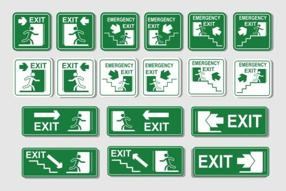 Emergency Exit Sign Elements Collection Review
