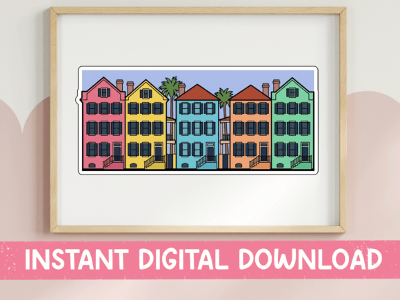 Rainbow Row Charleston Colorful Houses Embroidery Review