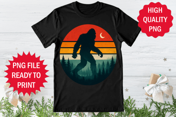 Retro Bigfoot Walking in Jungle Shirt