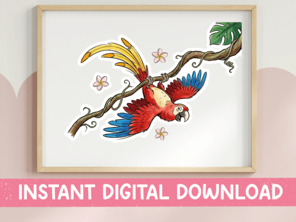 Scarlet Macaw Flying Branch Flowers Review