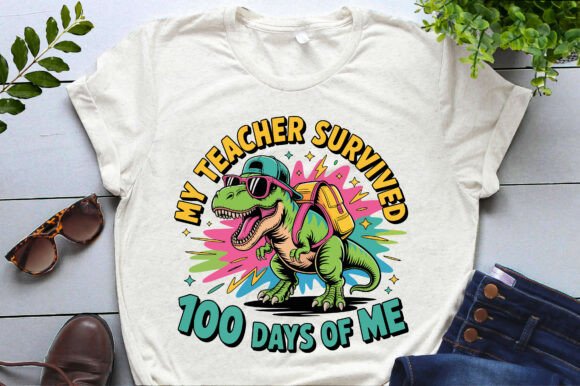 Teacher 100 Days of School Funny Dino Review